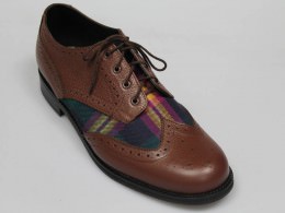 Buchanan Brogue with Brown Grain Leather & Modern Young Tartan