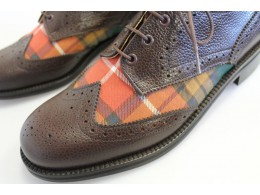 Dark Brown Grain Leather with Buchanan Modern Tartan